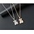 cheap Necklaces-Women&#039;s Couple&#039;s Choker Necklace Pendant Necklace Pendant Bear Flower Animal Personalized Fashion Rhinestone Imitation Diamond Alloy Golden Silver Necklace Jewelry For Wedding Party Party / Evening