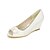 cheap Wedding Shoes-Women&#039;s Wedge Heels Satin Spring / Summer / Fall Heels Wedge Heel Ruffles Golden / Champagne / Ivory / Wedding / Party &amp; Evening