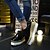 baratos Sapatos Oxford de mulher-Mulheres Sapatos Courino Primavera / Outono Conforto Saltos Caminhada Plataforma Cadarço Preto / Amêndoa