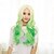 זול פיאות סינטטיות אופנתיות-פאות סינתטיות גלי גלי פאה ירוק שיער סינטטי בגדי ריקוד נשים
