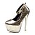 billige Højhælede sko til kvinder-Hæle-Kunstlæder-Plateau Komfort Originale Gladiator Modestøvler-Dame-Sort Grøn Sølv Guld-Formelt Fest/aften-Stilethæl Platå