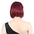 abordables perruque plus âgée-perruques de vin pour femmes perruque synthétique droite droite bob avec frange perruque rouge court noir / bordeaux cheveux synthétiques femme rouge