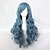halpa Räätälöidyt peruukit-Synteettiset peruukit Pilailuperuukit Kihara Kihara Peruukki Sininen Synteettiset hiukset Sininen