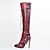 cheap Women&#039;s Boots-Women&#039;s Boots Spring / Fall / Winter Comfort PU Wedding / Dress / Casual / Party &amp; Evening Stiletto Heel Zipper Burgundy Others