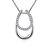 billige Mote Halskjede-Women&#039;s Crystal Pendant Necklace Interlocking Horseshoe Luxury Fashion Synthetic Gemstones Sterling Silver Silver Plated White Necklace Jewelry For Party Daily Casual / Imitation Diamond