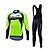 cheap Men&#039;s Clothing Sets-Fastcute Men&#039;s Long Sleeve Cycling Jersey with Bib Tights Winter Fleece Coolmax® Lycra Green Red Blue Patchwork Bike Clothing Suit Mountain Bike MTB Road Bike Cycling Breathable 3D Pad Back Pocket