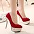 billige Højhælede sko til kvinder-Hæle-Glitter PUDame-Sort Burgunder-Udendørs Kontor Fritid-Stilethæl