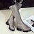 Χαμηλού Κόστους Γυναικείες Μπότες-Γυναικεία Μπότες Κοντόχοντρο Τακούνι Μοντέρνες μπότες Γάμου Causal Φόρεμα Καρό Δερματίνη Χειμώνας Μαύρο / Μπορντώ / Γκρίζο / Πάρτι &amp; Βραδινή Έξοδος