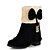 baratos Botas de mulher-Feminino Sapatos Courino Pêlo Outono Inverno Curta/Ankle Botas da Moda Botas Caminhada Salto Grosso Salto de bloco Com Laço Mocassim Para