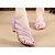 baratos Sandálias de mulher-Mulheres Sapatos Couro Ecológico Verão Sandálias Salto Baixo Prata / Roxo / Dourado
