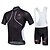 preiswerte Herrenbekleidungs-Sets-Fastcute Herren Damen Radtrikot mit Radhose kurz Trägern fahrradbekleidung Kurzarm Schwarz Modisch Fahhrad Trägerhose Trikot Trägerhose / Lange Radhose Mit Trägern Lycra Polyester 3D-Pad Atmungsaktiv