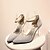 billige Højhælede sko til kvinder-Dame Hæle Afslappet Formelt Sommer Spænde Stilethæle Gang Kunstlæder Sølv Sort Hvid