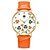 levne Dámské hodinky-Dámské Hodinky k šatům / Módní hodinky / Náramkové hodinky Křemenný Voděodolné Pravá kůže Kapela Retro / Cool / Běžné nošení Orange Značka