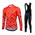 cheap Men&#039;s Clothing Sets-Fastcute Men&#039;s Women&#039;s Long Sleeves Cycling Jersey with Bib Tights Bike Clothing Suits, 3D Pad, Thermal / Warm, Quick Dry, Fleece Lining,