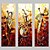 billige Abstrakte malerier-Hang malte oljemaleri Håndmalte enhver form Abstrakt Klassisk Tradisjonell Kun Maling / Tre Paneler