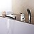 cheap Bathtub Faucets-Bathtub Faucet - Contemporary Chrome Roman Tub Ceramic Valve Bath Shower Mixer Taps / Brass / Single Handle Three Holes