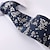 billige Tilbehør Til Brudgom-marineblå floral tynne slips bomull