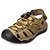 Недорогие Мужские сандалии-Муж. обувь Кожа Лето Сандалии для Повседневные Коричневый Зеленый Кофейный