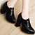 cheap Women&#039;s Oxfords-Women&#039;s Shoes Synthetic Spring / Summer / Fall Heels Chunky Heel Lace-up Black / Silver