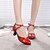 olcso Báli cipők és modern tánccipők-Női Latin cipők / Modern cipők Lakkbőr Fém csat Magassarkúk Csat / Lyukacsos Vaskosabb sarok Személyre szabható Dance Shoes Aranyozott / Piros / Kék / Gyakorlat