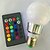 cheap LED Smart Bulbs-1pc 3 W LED Smart Bulbs 120 lm E26 / E27 A60(A19) 1 LED Beads High Power LED Dimmable Remote-Controlled Decorative RGB 85-265 V / 1 pc / RoHS