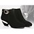 abordables Bottes Femme-Femme Chaussures Daim Hiver Automne boîtes de Combat Bottes Talon Bottier Boucle Fermeture pour Noir