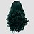 Недорогие Парик из искусственных волос без шапочки-основы-Парики из искусственных волос Искусственные волосы Зеленый Парик Жен. Средние Без шапочки-основы Зеленый