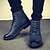 baratos Botas para Homem-Masculino sapatos Couro Pele Primavera Verão Outono Inverno Curta/Ankle Botas da Moda Botas Cadarço Para Casual Cinzento Marron Azul