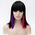 cheap Synthetic Trendy Wigs-Synthetic Wig Straight Yaki Straight Yaki Asymmetrical Wig Medium Length Black / Red Synthetic Hair Women&#039;s Natural Hairline Red Black