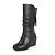 baratos Botas de mulher-Mulheres Sapatos Couro Ecológico Inverno Conforto / Coturnos Botas Caminhada Plataforma Ponta Redonda Ziper Preto