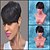billige Parykker uten lokker med menneskehår-naturlig bølgete korte menneskelig hår parykker for svart kvinne