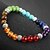 cheap Bracelets &amp; Bangles-Black Lava Bead Bracelet Beaded Beads Chakra Rainbow Colorful Fashion Yoga Healing Synthetic Gemstones Bracelet Jewelry Green For Christmas Gifts Casual Daily Sports
