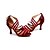 baratos Sapatos de Dança Latina-Mulheres Sapatos de Dança Latina Sandália Renda Presilha Vermelho / Marron / Couro / Ensaio / Prática
