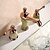 お買い得  浴室・洗面台用水栓金具-現代的なアンティーク現代的な広く普及したセラミックバルブ2つのハンドル3つの穴ローズゴールド、バスルームのシンクの蛇口天然石はユニークな比類のないものになりました
