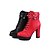 זול מגפי נשים-בגדי ריקוד נשים מגפיים קזו&#039;אל משרד קריירה חורף אבזם רוכסן שרוכים עקב עבה נוחות מגפיים אופנתיים מגפיי קרב הליכה עור שחור אדום
