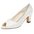 baratos Sapatos de Noiva-Mulheres Saltos Salto Robusto Peep Toe Casamento Social Festas &amp; Noite Cetim com Stretch Ivory