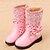 baratos Botas Infantis-Para Meninas Botas Conforto Botas de Neve Courino Antiderrapante Little Kids (4-7 anos) Big Kids (7 anos +) Casual Ao ar livre Caminhada Ziper Preto Vermelho Rosa claro Inverno / TR / EU36