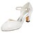 cheap Wedding Shoes-Women&#039;s Heels Chunky Heel Round Toe Wedding Dress Stretch Satin Ivory