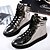 cheap Men&#039;s Sneakers-Men&#039;s Fashion Boots PU(Polyurethane) Winter Mary Jane Sneakers Slip Resistant Black / Silver
