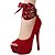 olcso Női magas sarkú cipők-Női Cipő PU Nyár Kényelmes Szandálok Parafa Köröm Csokor Kompatibilitás Ruha Fekete Piros