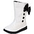 זול נעלי בנות-בנות נעליים PU סתיו חורף נוחות מגפי שלג מגפיים הליכה רוכסן עבור קזו&#039;אל שמלה לבן שחור אדום