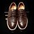 billige Oxfordsko til herrer-Herre sko Lær Vinter Høst formell Sko Bullock sko Oxfords Snøring til Avslappet Svart Mørkebrun