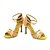 cheap Latin Shoes-Women&#039;s Latin Shoes / Salsa Shoes Satin Sandal / Heel Buckle / Ribbon Tie Customized Heel Customizable Dance Shoes Yellow / Fuchsia / Purple / Performance / Leather / Professional