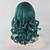 Χαμηλού Κόστους Συνθετικές Trendy Περούκες-Συνθετικές Περούκες Κυματιστό Στυλ Περούκα Πράσινο Συνθετικά μαλλιά Γυναικεία Πράσινο Περούκα Μεσαίο Περούκα άνιμε