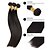 preiswerte Echthaarsträhnen-Echthaar Peruanisches Haar Menschenhaar spinnt Gerade Haarverlängerungen 4 Stück Schwarz