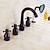 お買い得  浴槽用水栓金具-浴槽用水栓 - コンテンポラリー / アールデコ調 / レトロ風 / 近代の アンティーク銅 バスタブとシャワー 真鍮バルブ / 3つのハンドル5つの穴