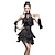 billige Latindansetøj-latinsk dansekjole frynsede kvast krystaller / rhinestones kvinders performance ærmeløs høj nylon chinlon