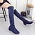 Χαμηλού Κόστους Γυναικείες Μπότες-Γυναικεία Velvet Boots PU Φθινόπωρο Ανατομικό / Μπότες Μάχης Μπότες Περπάτημα Χαμηλό τακούνι Στρογγυλή Μύτη Πιασίματα Μαύρο / Καφέ / Μπλε