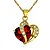 זול שרשרת אופנתית-Women&#039;s Heart Cubic Zirconia Gold Plated Pendant Necklace - Love Heart Heart Necklace For Wedding Party Thank You Daily Valentine