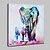 cheap Animal Paintings-Oil Painting Hand Painted Pop Art Modern Stretched Canvas With Stretched Frame